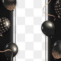 Black balloons frame png new year party