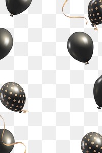 Black balloons frame png festive party