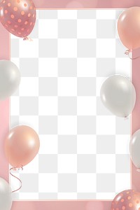 Girly birthday balloons frame png