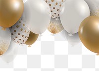 Luxury new year balloons png in transparent background