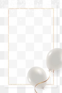 Festive white balloons frame png in transparent background