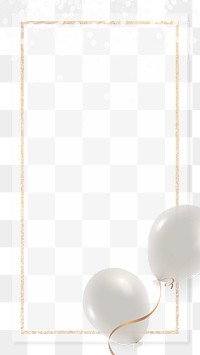 Festive white balloons frame png in transparent background
