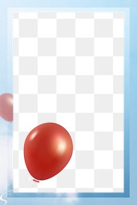 Blue sky background png with flying red balloons