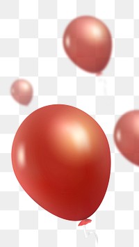 Red Valentine balloons png in transparent background