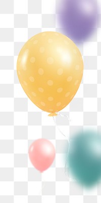 Colorful party balloons png in transparent background