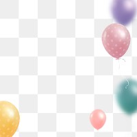Birthday party balloons frame png with transparent background