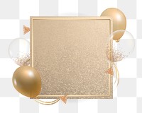 Golden luxury balloons frame png 