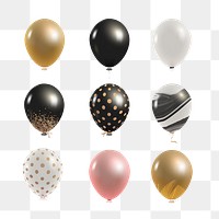 Elegant party balloons set transparent  png