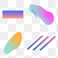 Colorful gradient element collection transparent png