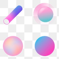 Colorful gradient elements collection transparent png