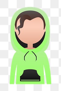 Teenager in a sweatshirt with hood avatar transparent png
