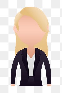 Woman in formal dress avatar transparent png