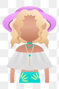 Woman with off the shoulder dress avatar transparent png