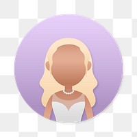 Woman in evening dress avatar transparent png
