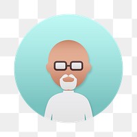 Senior man with white beard avatar transparent png