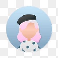Woman in polka dot dress avatar transparent png