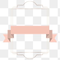 Gold frame with pink ribbon banner transparent png