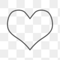 Stroke heart geometric shape transparent png