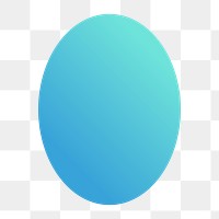 Blue gradient oval geometric shape transparent png