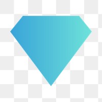 Blue gradient diamond geometric shape transparent png