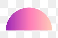 Purple gradient semicircle geometric shape transparent png
