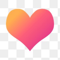 Pink gradient heart geometric shape transparent png
