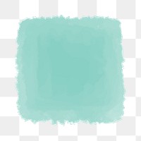 Green watercolor square geometric shape transparent png