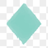 Green watercolor rhombus geometric shape transparent png
