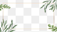 Green leaves frame transparent png