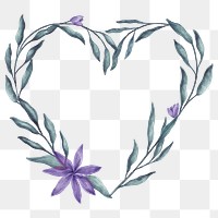 Heart shaped floral wreath transparent png