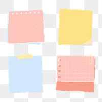 Colorful paper note collection social ads template transparent png