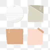 Torn paper note collection social ads template transparent png