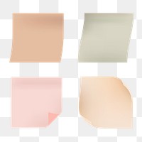 Earth tone sticky note collection social ads template transparent png