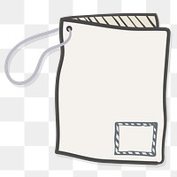 Blank booklet tag tied with string doodle transparent png