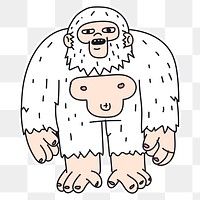 Hand drawn Bigfoot sticker transparent | Free PNG Sticker - rawpixel