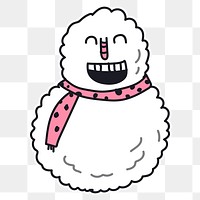 Snowman with pink polka dots scarf sticker transparent png