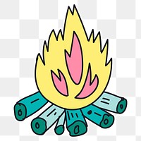 Hand drawn campfire sticker transparent png