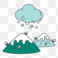 Snowy mountain sticker transparent png