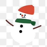 Snowman with Santa hat social ads template transparent png