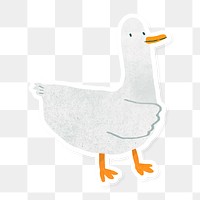Hand drawn duck sticker transparent png