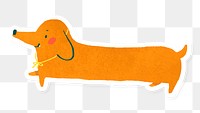 Hand drawn dachshund puppy sticker transparent png