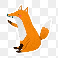 Hand drawn cute fox sticker transparent png