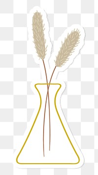 Phalaris grass doodle in a flask sticker on transparent