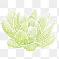 White neon cactus social ads template transparent png