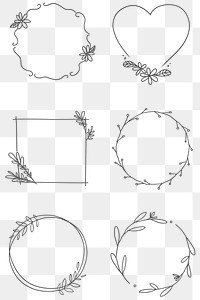 Floral Frame Set Transparent Png 