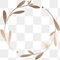 Golden leafy frame transparent png