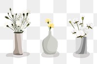 Flowers in vases design resource collection transparent png