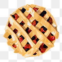 Homemade mixed berry pie design element transparent png