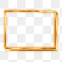 Gold neon frame transparent png