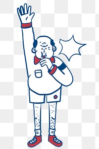 Referee blowing a whistle transparent png